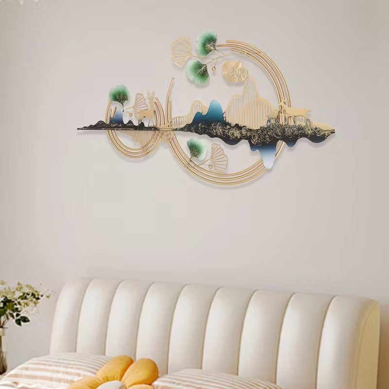 Circular Frame Mountain Wall Art