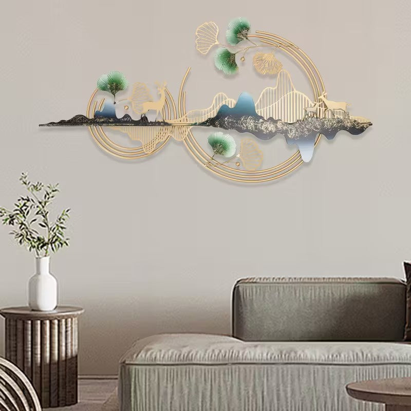 Circular Frame Mountain Wall Art