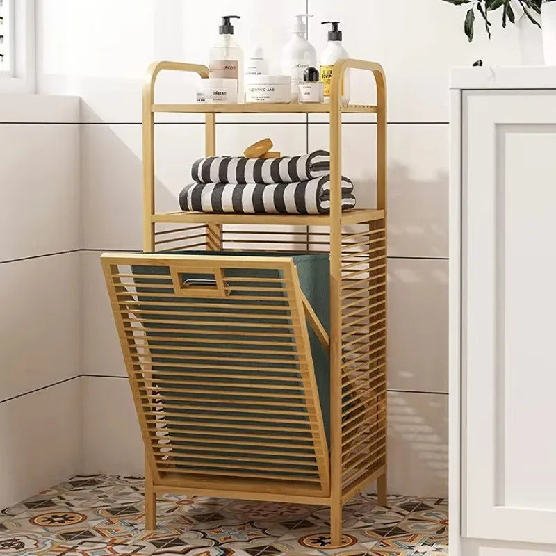 Freestanding Bathroom Storage and Hamper Unit