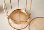 Glass Candle Holder Set with Metal Frame