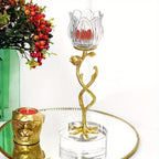 Glass Flower Top Candle Holder