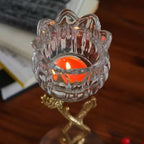 Glass Flower Top Candle Holder