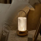 Glass Table Lamp with Metal Frame