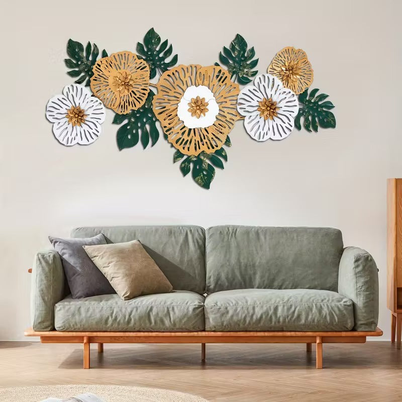 Layered Floral Cutout Wall Art