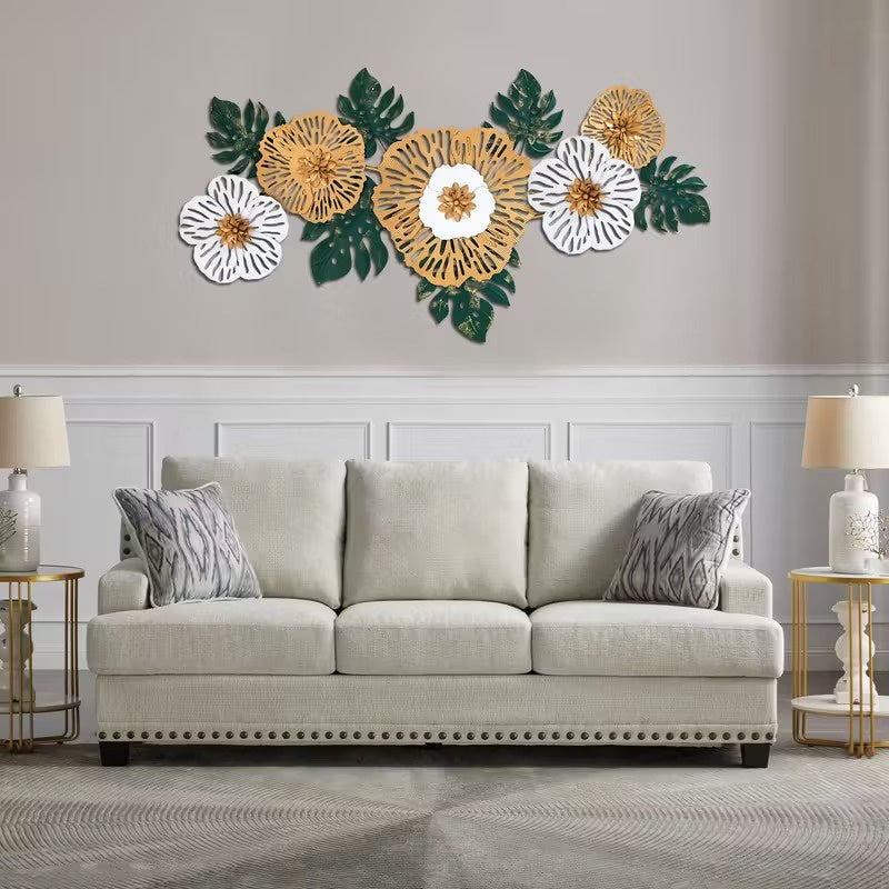 Layered Floral Cutout Wall Art