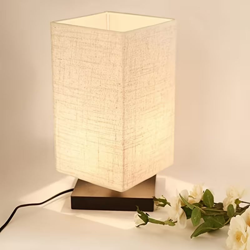 Square Base Table Lamp with Rectangular Shade