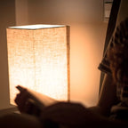 Square Base Table Lamp with Rectangular Shade
