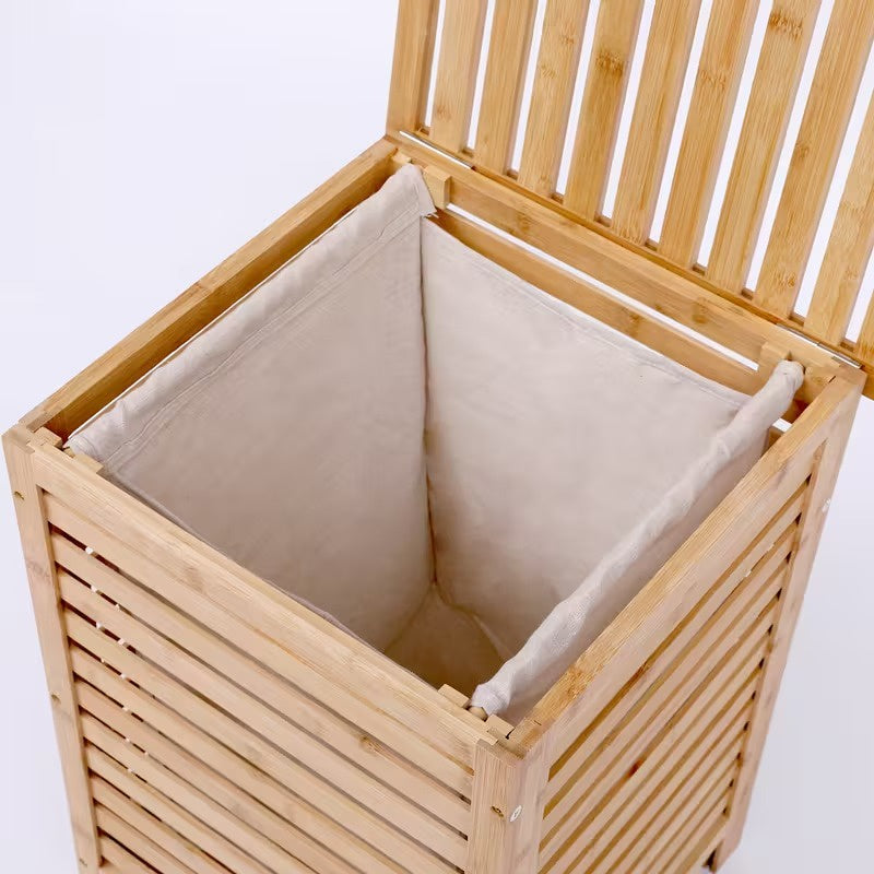 Wooden Laundry Hamper with Lid